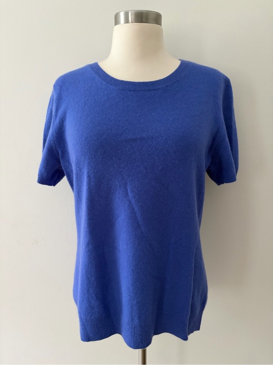 Peck & Peck Sweaters - Peck & Peck Short-Sleeve Cashmere Sweater Cornflower Blue XL Old Money Aesthetic